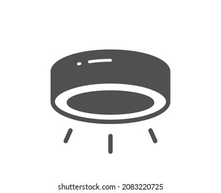 Led lamp icon. Spotlight light sign. Interior illuminate symbol. Classic flat style. Quality design element. Simple led lamp icon. Vector