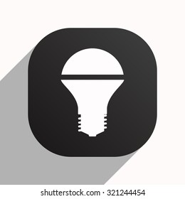 LED lamp . icon. vector design, black button for Mobile Applications