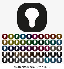 LED lamp. icon. vector design, set of colored buttons