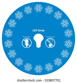 LED Lamp Icon Vector flat design style