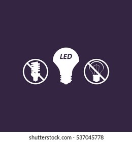 LED Lamp Icon Vector flat design style