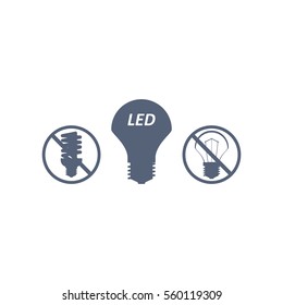LED Lamp Icon Vector flat design style