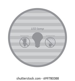 LED Lamp Icon Vector flat design style