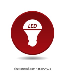 LED lamp icon, vector illustration. Flat design style