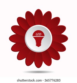 LED lamp icon, vector illustration. Flat design style, flower icon