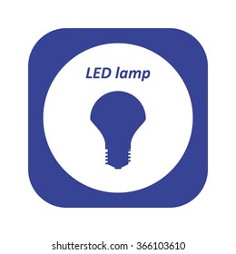 LED lamp icon, vector illustration. Flat design style
