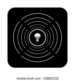 LED lamp on a black background with white circles, vector, EPS 10