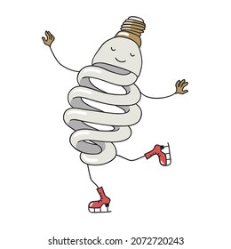 LED-Lampe - ein Aufkleber für den Papierkorb (Vektorgrafik)