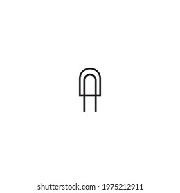 LED lamp symbol, LED lamp icon in electronic circuits