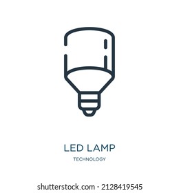 led lamp thin line icon. led, energy linear icons from technology concept isolated outline sign. Vector illustration symbol element for web design and apps.