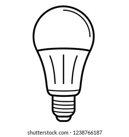 Led Lamp. Vector flat outline icon illustration isolated on white background.