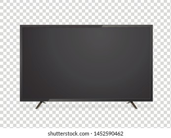 Led or lcd tv screen realistic display. Modern technology and device for home video entertainment, movie watching. Vector tv screen illustration