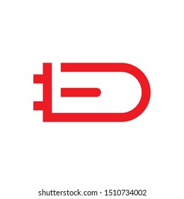 LED letter logo design vector, LED bulb logo