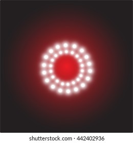 LED light Alphabet, Capital letter O, Vector illustration