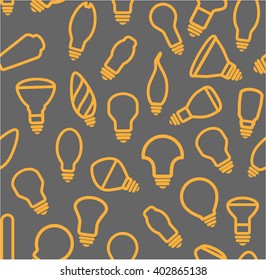 LED Light bulb base type pattern in orange