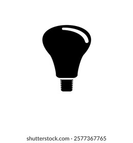 Led Light Bulb, Electric Lightbulb Solid Flat Vector Icon Isolated on White Background.