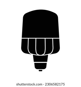Led light bulb flat icon isolated on white background. Vector illustration