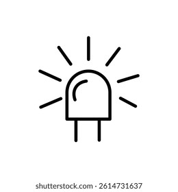 Led light bulb icon black and white vector sign