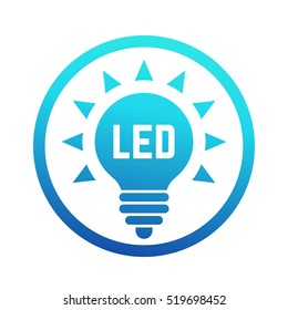 Led Light Bulb Icon With Blue Gradient