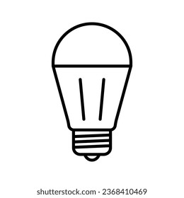 Icono de la bombilla LED. Concepto de ahorro de energía y electricidad verde. Ilustración vectorial.