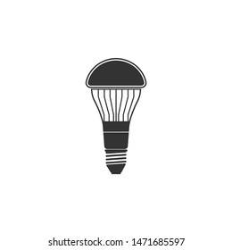LED light bulb icon isolated. Economical LED illuminated lightbulb. Save energy lamp. Flat design. Vector Illustration