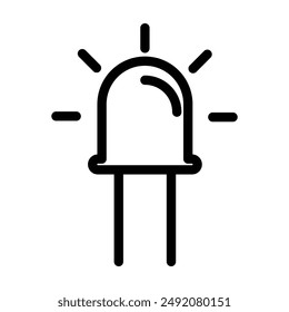 Icono de la bombilla led marca de logotipo lineal en blanco y negro