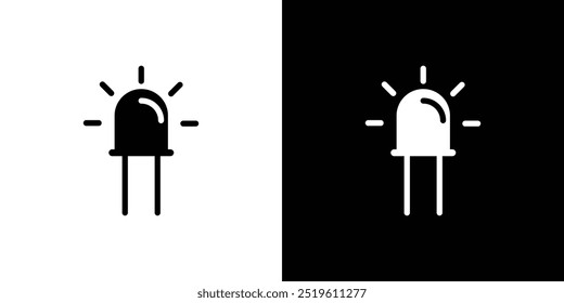 Led light bulb icon linear logo isolated