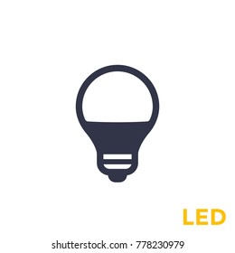 led light bulb icon on white
