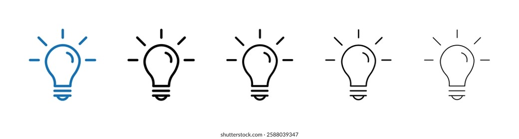 Led light bulb icon Outline vector logo for web ui