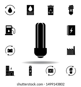 LED light, bulb icon . Set of alternative energy illustrations icons. Can be used for web, logo, mobile app, UI, UX