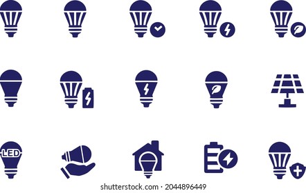 LED light bulb icon set vector design 