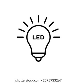 Led light bulb icon simple vector symbol
