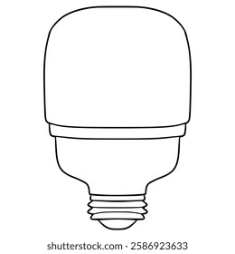 LED light bulb illustration hand drawn outline vector