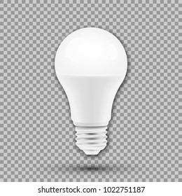 LED Light Bulb Isolated On Transparent Background. Vector Illustration. Eps 10.