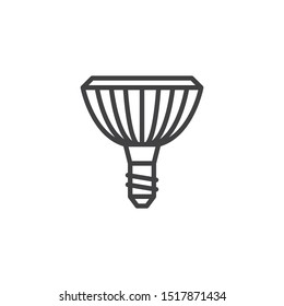 Icono de la línea de la bombilla. signo de estilo lineal para concepto móvil y diseño web. Icono vectorial del contorno de la lámpara. Símbolo, ilustración del logotipo. Gráficos vectoriales