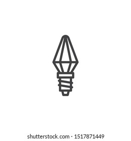 Led light bulb line icon. linear style sign for mobile concept and web design. Lamp outline vector icon. Symbol, logo illustration. Vector graphics