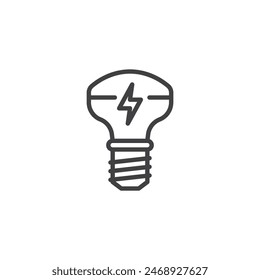 Icono de línea de bombilla led. signo de estilo lineal para concepto móvil y Diseño web. Icono de Vector de contorno de lámpara led. Símbolo, ilustración del logotipo. Vector gráfico