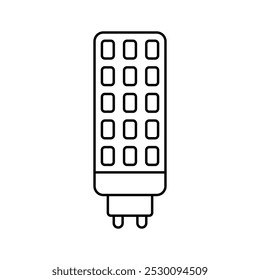 Icono de línea de bombilla led icono de ahorro de energía de movimiento editable concepto de Vector objeto