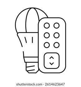 led light bulb line icon vector. led light bulb sign. isolated contour symbol black illustration