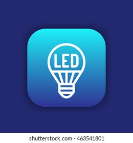 led light bulb line icon
