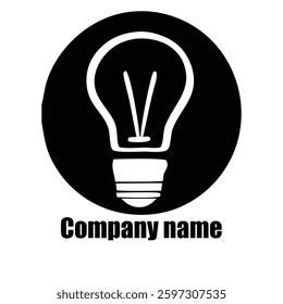 LED light bulb logo design vector electric energy lamps