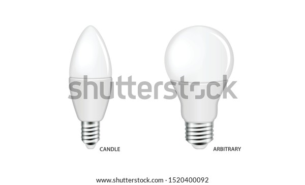 Download Led Light Bulb Mock Set Realistic Stock Vector Royalty Free 1520400092