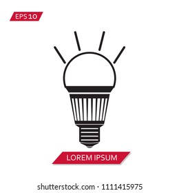 led light bulb vector icon symbol