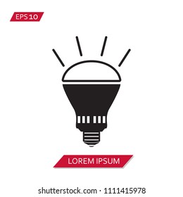 led light bulb vector icon symbol