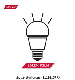 led light bulb vector icon symbol