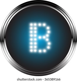 LED light, Capital letter B button, Vector illustration