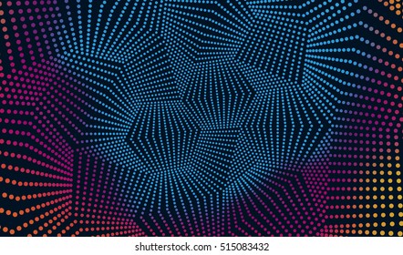 Led light digital Pattern. Colorful abstract background with dots. Disco wall.