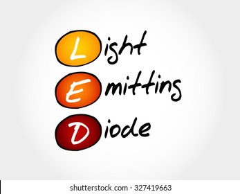 LED Light Emitting Diode, acronym concept