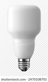 LED Leuchtdiode Energiesparlampe, wirtschaftliche Glühbirne, isoliert auf transparentem Hintergrund, 3D-Vektorgrafik realistische Abbildung. Energieeinsparung und Ökologie Themen Design