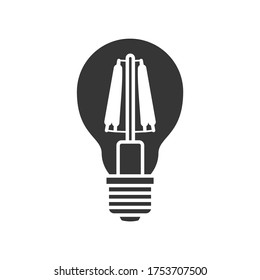 LED-Lampenlampe, mit Vektorgrafik gefüllte Silhouettensymbol einzeln auf weißem Hintergrund